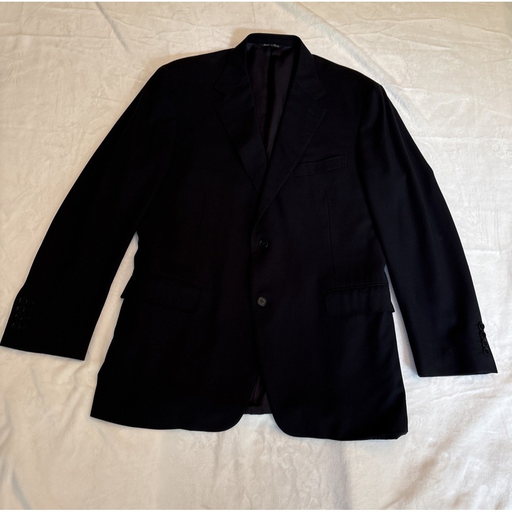 Canali Blazer Mens 42 Sports Coat Travel Water Resistance Black Jacket Italy